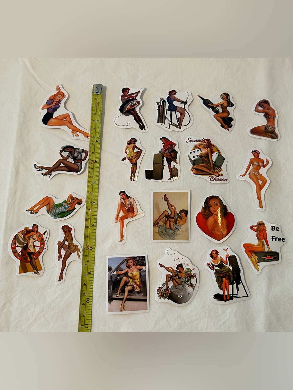 20 pin up girl stickers retro decal man cave women scrapbook bombshell decor